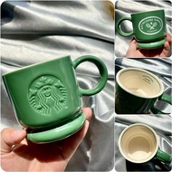 Ins Cup ins Starbucks Cup Korea Starbucks 2023 Spring Green Tennis Kitchen Small Floral Mug Plate Set Afternoon Tea Coffee Cup