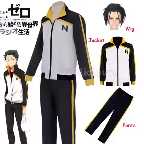 Re: Zero kara Hajimeru Isekai Seikatsu Subaru Natsuki Cosplay Costume Sportswear Jacket Hoodie Pants