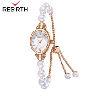 REBIRTH Jam Tangan Wanita Anti Air Original Elegan Korea Mutiara Tali Gelang Jam Tangan Cewek