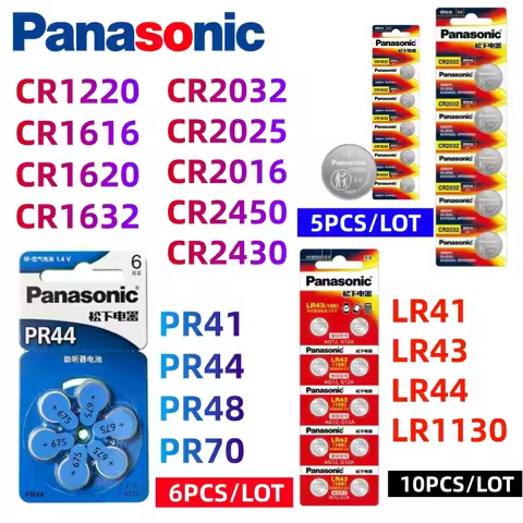 Original Panasonic PR41 PR44 PR48 PR70 CR2032 CR2025 CR2016 CR1632 CR1616 CR1620 CR2450 CR2430 LR44
