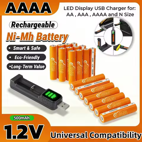 1.2V AAAA Ni-MH Rechargeable Battery with USB Charger for Stylus Pen Bluetooth Earphone Toys Electro