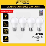 Powerhouse Electric 4pcs LED Classic Bulb Daylight 7W-9W A60 - Value Pack (PH-E)