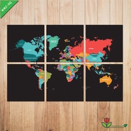 HIASAN DINDING 6pcs World Map Wall Decoration World Map WMJ6 60x40cm Jumbo