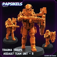 Trauma Troupe Assault Team Unit [9]-Cyberpunk 20XX-Humanoid Human/32mm scale 3D printed miniature PS