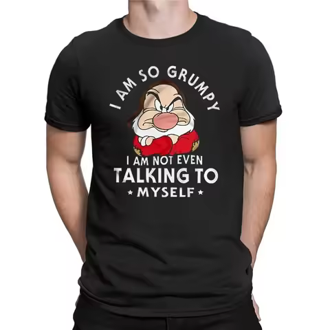 Men Kids Funny Fashion T Shirt I Am So Grumpy I Am Not Even Talking To Myself Grumpy Dwarf Shirt Cas