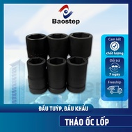 Tube head, hexagonal long black socket 78mm long 1 inch Cr-Mo steel 38mm 41mm Baostep