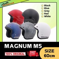 Magnum M5 Motorcycle 60cm Helmet Topi Keledar Motor 3 pin button open face classic helmet