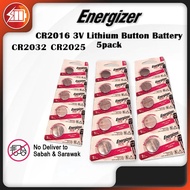 Energizer Lithium Coin Batteries 5pcs CR2016 CR2025 CR2032
