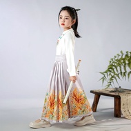 New Chinese Style Girls Hanfu Suit 2024 Stand Collar Top Children Hanfu Original Chinese Style Girls Hanfu Girls Pony Skirt Suit 2024 Stand Collar Top Children Hanfu Original 4.22