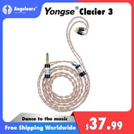 Yongse Glacier3 Earphone Upgrade Cable 4 Core Single Crystal Copper Silver Plating Mixed Cable 3.5/4.4 Plug Balance Audio Cable