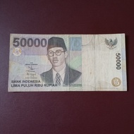 50000 rupiah uang kertas lama tahun 1999 imp 2003