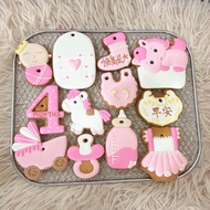 [ship within 2 days if urgent needed] Baby Shower cookies Royal Icing Cookies for 4 months baby 收诞饼 