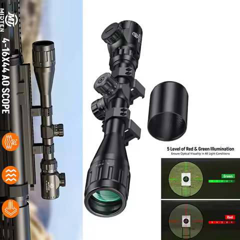 MidTen 4-16X44 AO Scope Illuminated Reticle Optics Long Range 1 Inch Tube Sights for 20mm Picatinny 