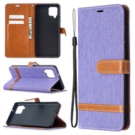 XICCI for Samsung A42 5G/A12 5G/A22 5G/A82 5G Phone Case Denim Card Slots Wallet Flip Cover Anti Fal
