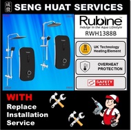 🛠️🛠️ FREE INSTALLATION 🛠️🛠️ Rubine RWH-1388B INSTANT WATER HEATER WITH CLASSICLA CHROME RAIN SHOWER SET