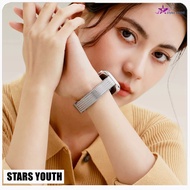 Ladies Slim Stainless Steel Strap Metal Chain with Magnetic Buckle For iWatch Series 10 / 9 / 8 /  7