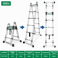 ISKU Alumunium Telescopic Ladder 3.8m 4.4m 5m 5.4m 6.3m tangga lipat Multi