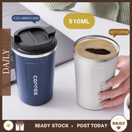 🐻DAILY🐻 510ML Insulated Tumbler Coffee Mug Vacuum Insulated Coffee Thermos Cup Stainless Steel Trave