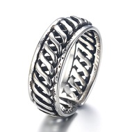 Women'S Wavy Silver Ring, Vintage Silver Ring, Chain Pattern Ring, 925 Silver Chain Tail Ring