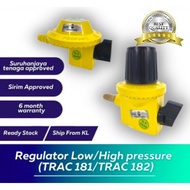 [SIRIM] TRAC 181/TRAC 182 Trac Low/High Pressure Gas Stove Regulator Gas Regulator Safety Kepala Gas