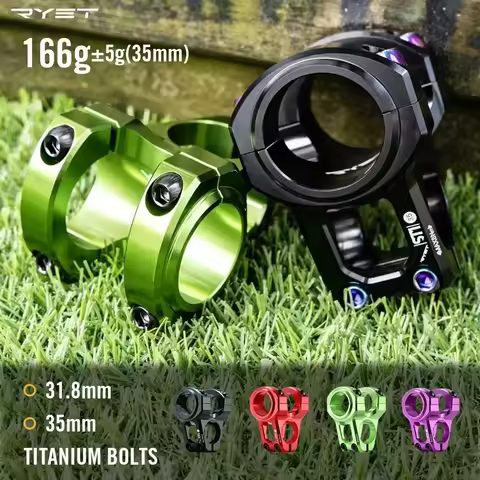 2025 RYET MTB Stem Mountain Road Bicycle 31.8mm 35mm Downhill Handlebar Holder 0 Degree 35mm Length 