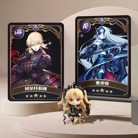 2026 Anime Fate/Fgo Gold Stamping Playing Card Joan of Arc Gilles De Rais Gilgamesh‌ ‌saber Game Pok
