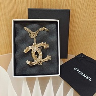 Chanel 經典雙C立體鑲嵌項鍊 鑲嵌水晶與小珍珠 附件:塵袋盒子