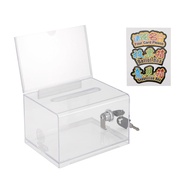 Best Selling <br>1 Pack Donation Box Acrylic Donation Box Clear Ballot Box with Sign Holder Suggesti