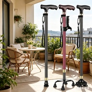Elderly Crutches Shock-resistant Crutches Big Four-legged Cane、walking aid、walking cane、tongkat oran