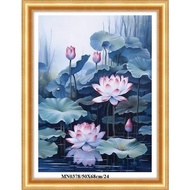 Embroidered painting of lotus dress MN0378, size 50x68 cm
