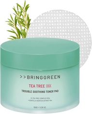 BRING GREEN TEA TREE CICA SOOTHING TONER PAD | Korean Daily Skincare Routine with Mild Formula, Cool