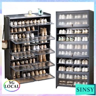 SINSY Shoe Cabinet Home Black Gray Shoe Cabinet 2024 New Flip Door Shoe Rack Cabinet