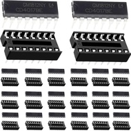 20 unit CD4017BE CD4017 CMOS Decade Counter dengan 20 Output yang telah didekodekan, Penyesuai Soket