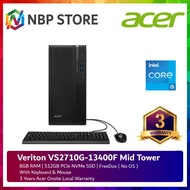 Acer Veriton VS2710G-13400F Mid Tower Desktop PC Black ( I5-13400, 8GB, 512GB, Intel, DOS )
