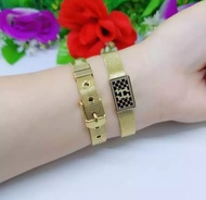 [BAYAR DI TEMPAT] gelang wanita  titanium/aksesoris gelang wanita  titanium/gelang jam perhiasan wan