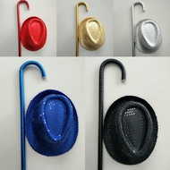 Adult Children Jazz Dance Cane Props Dancing Cane Cane Hat Set Sequin Belly Dance Cane Cane cxbmibai