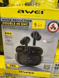 AWEI T61 雙咪ENC降噪藍牙耳機/無線耳機/防水防汗/遊戲耳機/wireless gaming earbuds/Bluetooth/headsets/noise reduction