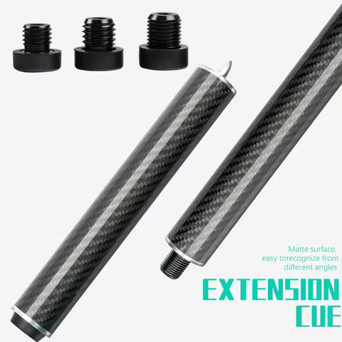 PERI/MEZZ/HOW/FURY/PREDATOR Cue Extension Carbon Fiber Extender Bullet Joint With Bumper Adjustable 