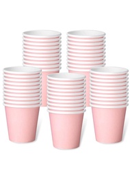 50入組簡易一次性杯子，粉色紙杯，派對用
