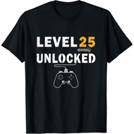 Level 25 Unlocked Video Gamer 25Th Birthday Gift Video Game T-Shirt