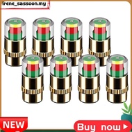 8PCS Tire Pressure Monitor Valve Stem Caps, 36 PSI 2.4Bar, Easy Read 3-Color Alert, Universal Fit