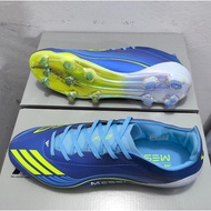 Football Shoes FG 39-45 Men's Outdoor Lace Knitted Blue Green Color Breathable Soccer Shoes V4NA