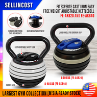 SellinCost FitExperte Adjustable kettlebell 2.2kg-9kg (5lb-20lb) / 3.4kg-18kg (8lb-40lb) Kettle Bell Dumbbell Set Exercise Handle Weight Lifting Weight Dumbell Kettlebell Yonex Badminton Dumb Bell Kettler Besi Angkat Berat Alatan Angkat Berat FE-AKB