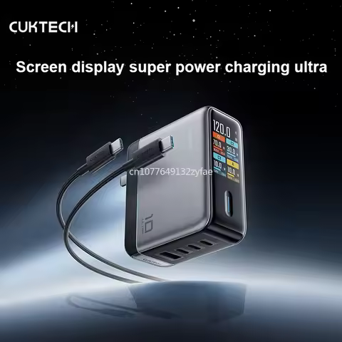 CUKTECH 10 GaN Super Charger Ultra AD 1204U USB-C Fast Charger Touch The Key Screen Display Safe Tem
