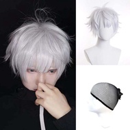 Gojo Satoru Hair Anime Cosplay Wig Jujutsu Kaisen Anime Cosplay Silver Wig Men White Gojo White Wig