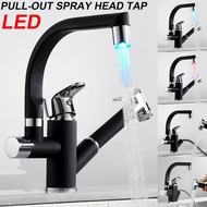Kitchen Chrome Black Chrome Pull Out Spray Sink Faucet 360 Rotation Spout Single Handle Mixer Tap Sink Faucet NEW