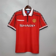 NEW Genuine Umbro Red Devils 98-99 Man Retro Joint Uniform Triple Crown Home No. 7 Beckham Long Slee