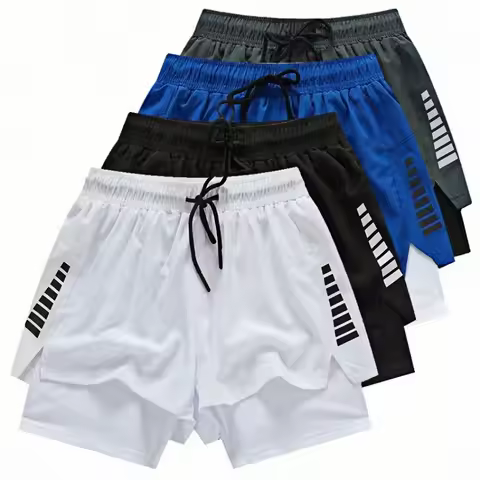 Gym Shorts Men Compression 5 Inch Quick Dry With Liner Training Running Short 2 in 1 Mens Gym Shorts
