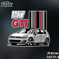 Volkswagen GTI reflective stickers GOLF CC JETTA POLO MK5 door window glass stickers rear decorative stickers