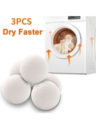 3入組毛氈球防靜電和防纏繞羊毛烘乾機球適用於家庭洗衣和晾乾衣服